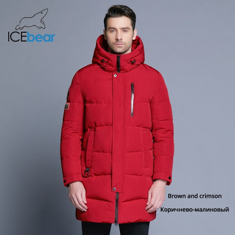 ICEbear 2019 Hot Sale Winter Warm Windproof Hood Men Jacket Warm Men Parkas High Quality Parka Fashion Casual Coat MWD18856D