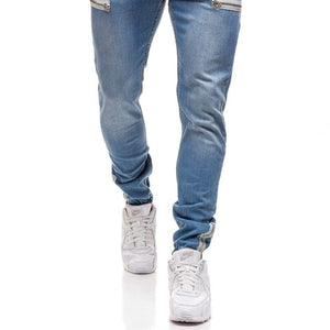 3 Styles Men Stretchy Skinny Biker Slim Fit Denim Men Multi-pocket zipper pencil Pants men casual jeans fashion Casual Trousers