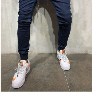 Men Clothes Hip Hop Sweatpants Skinny Motorcycle Denim Pants Zipper Designer Black Jeans Mens Casual Men Jeans Trousers