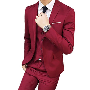 3Pc Wedding Suits for Men Autumn Blazer Pants Single Breasted Smart Casual Straight Female Slim Suits Plus Size 6XL Groom Suit