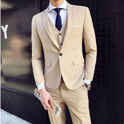 3Pc Wedding Suits for Men Autumn Blazer Pants Single Breasted Smart Casual Straight Female Slim Suits Plus Size 6XL Groom Suit