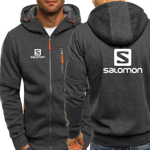 New Autumn Winter Brand fashion hoodies men Hooded Sweatshirts Salomon Printed Long sleeve Casual Coat Cardigan Jacket