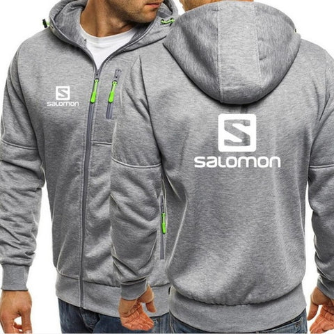 New Autumn Winter Brand fashion hoodies men Hooded Sweatshirts Salomon Printed Long sleeve Casual Coat Cardigan Jacket
