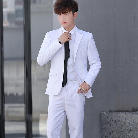 Men Suit Jacket+Pants 2019 Autumn New Fashion Solid Casual Business Slim Fit Wedding Suits Male Costume Homme Men's Classic Suit