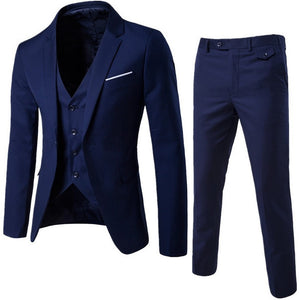 Men Suits 2019 Fashion Slim Suits 3Pc (jacket + Vest + Trouser) Male Business Dress Spring Suit Casual Office Suit Wedding Suits
