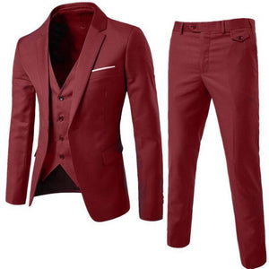 Men Suits 2019 Fashion Slim Suits 3Pc (jacket + Vest + Trouser) Male Business Dress Spring Suit Casual Office Suit Wedding Suits