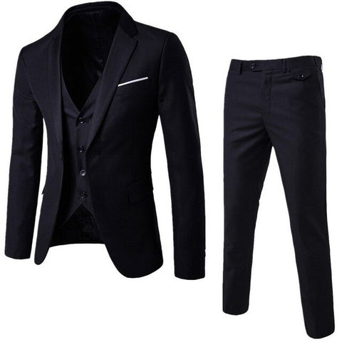 Men Suits 2019 Fashion Slim Suits 3Pc (jacket + Vest + Trouser) Male Business Dress Spring Suit Casual Office Suit Wedding Suits