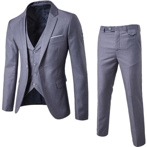 Men Suits 2019 Fashion Slim Suits 3Pc (jacket + Vest + Trouser) Male Business Dress Spring Suit Casual Office Suit Wedding Suits