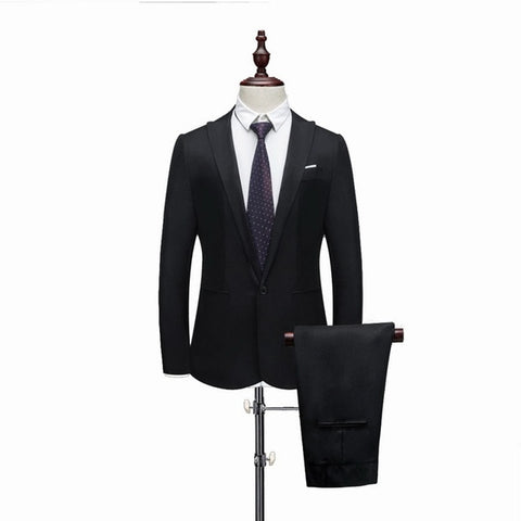 MJARTORIA Luxury Mens Suit Slim Fit Blazers For Men Costume Business Formal Party Casual  Wear Suits (Jacket+Pants)