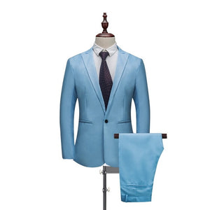 MJARTORIA Luxury Mens Suit Slim Fit Blazers For Men Costume Business Formal Party Casual  Wear Suits (Jacket+Pants)