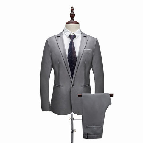 MJARTORIA Luxury Mens Suit Slim Fit Blazers For Men Costume Business Formal Party Casual  Wear Suits (Jacket+Pants)