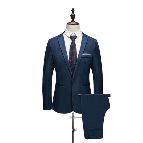 MJARTORIA Luxury Mens Suit Slim Fit Blazers For Men Costume Business Formal Party Casual  Wear Suits (Jacket+Pants)