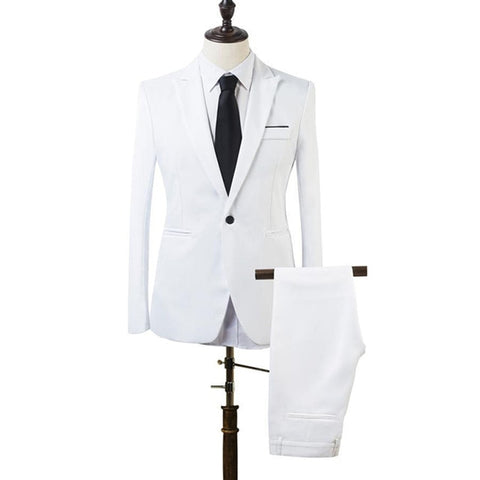 2 PCS Men New Slim Fit Formal Business Suit Mens Coat Pants Party Wedding Prom Men Suit Costume Homme 2019