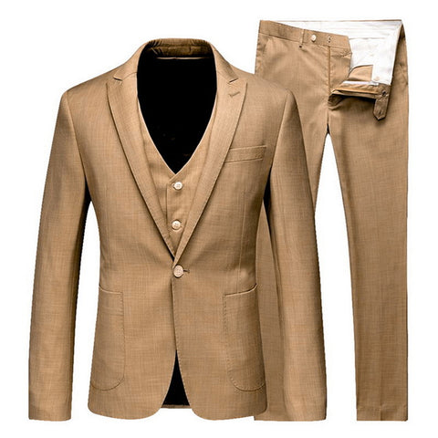 HEFLASHOR 2019 Men's Fashion Slim Suits Men's Business Casual Clothing Groomsman Three-piece Suit Blazers Jacket Pants Sets