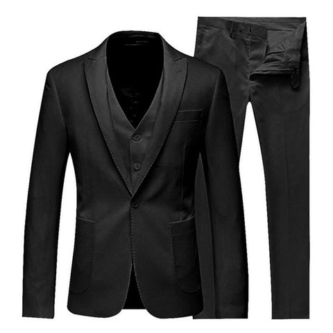 HEFLASHOR 2019 Men's Fashion Slim Suits Men's Business Casual Clothing Groomsman Three-piece Suit Blazers Jacket Pants Sets
