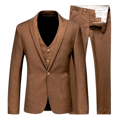 HEFLASHOR 2019 Men's Fashion Slim Suits Men's Business Casual Clothing Groomsman Three-piece Suit Blazers Jacket Pants Sets