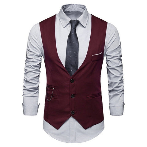 HEFLASHOR 2019 Men's Fashion Slim Suits Men's Business Casual Clothing Groomsman Three-piece Suit Blazers Jacket Pants Sets