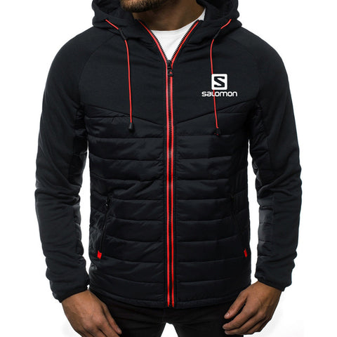 2019 New Fashion Hoody Spliced Jacket Salomon Printed Men Hoodies Sweatshirts Casual Coat Hooded Cardigan Plus Fleece Clothes