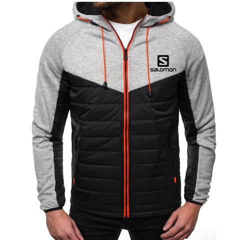 2019 New Fashion Hoody Spliced Jacket Salomon Printed Men Hoodies Sweatshirts Casual Coat Hooded Cardigan Plus Fleece Clothes