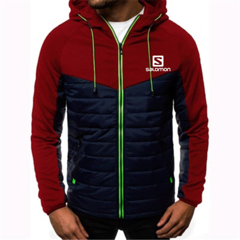 2019 New Fashion Hoody Spliced Jacket Salomon Printed Men Hoodies Sweatshirts Casual Coat Hooded Cardigan Plus Fleece Clothes