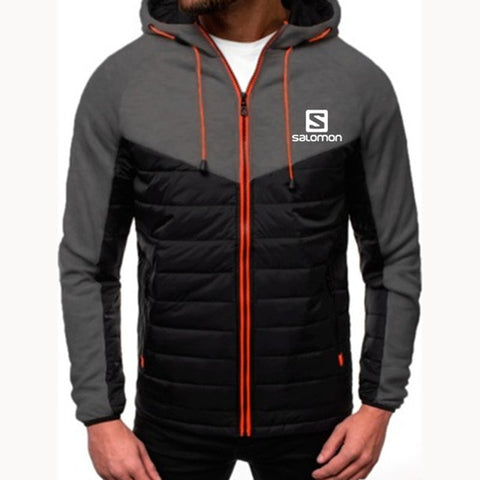 2019 New Fashion Hoody Spliced Jacket Salomon Printed Men Hoodies Sweatshirts Casual Coat Hooded Cardigan Plus Fleece Clothes