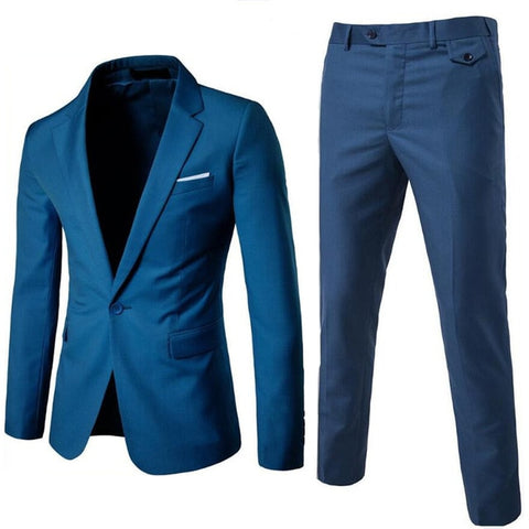 (Jacket+Pant+Vest) Luxury Men Wedding Suit Male Blazers Slim Fit Suits For Men Costume Business Formal Party Blue Classic Black