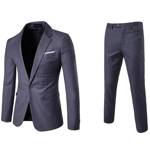 (Jacket+Pant+Vest) Luxury Men Wedding Suit Male Blazers Slim Fit Suits For Men Costume Business Formal Party Blue Classic Black