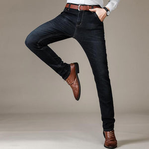 2019 Autumn Spring Mid Weight Men Casual Biker Denim Jeans Stretch Denim Pants Solid Slim Fit Jeans Male Street Skinny Pant