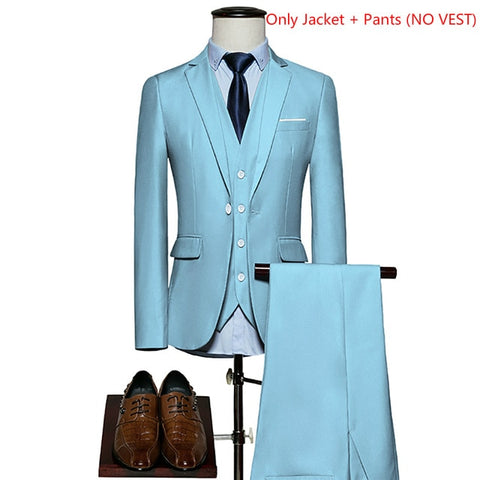 LeftROM 2019 Spring NEW Mens Fashion Slim Fit Stretch Finished Bottom Suits Blazer Groom Groomsmen Suit 2 pcs(Jacket+Pants)