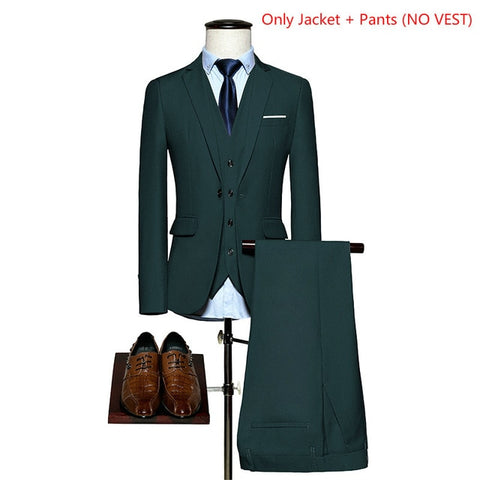 LeftROM 2019 Spring NEW Mens Fashion Slim Fit Stretch Finished Bottom Suits Blazer Groom Groomsmen Suit 2 pcs(Jacket+Pants)