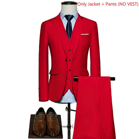 LeftROM 2019 Spring NEW Mens Fashion Slim Fit Stretch Finished Bottom Suits Blazer Groom Groomsmen Suit 2 pcs(Jacket+Pants)