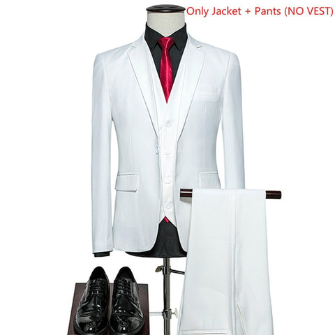 LeftROM 2019 Spring NEW Mens Fashion Slim Fit Stretch Finished Bottom Suits Blazer Groom Groomsmen Suit 2 pcs(Jacket+Pants)