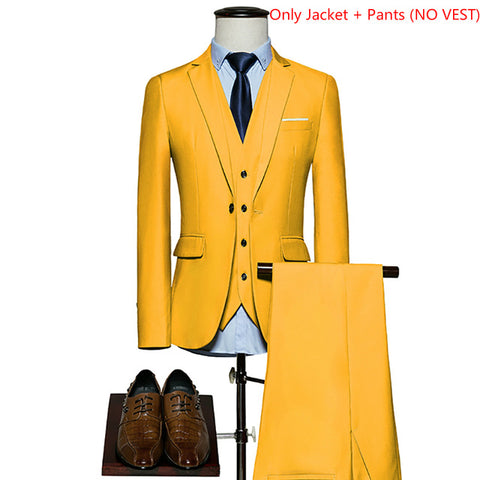 LeftROM 2019 Spring NEW Mens Fashion Slim Fit Stretch Finished Bottom Suits Blazer Groom Groomsmen Suit 2 pcs(Jacket+Pants)